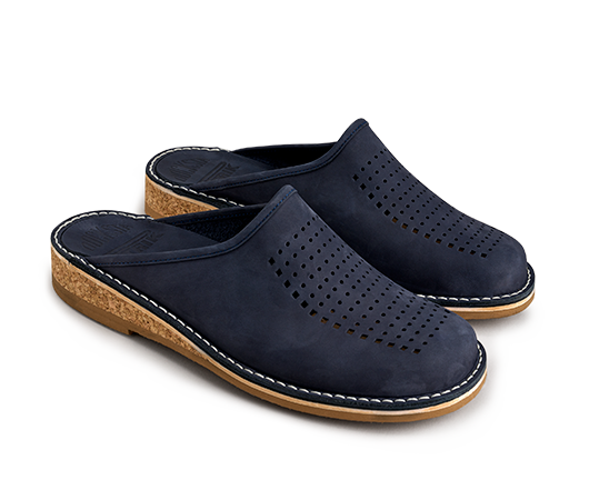 Slippers / Tofflor - Patrik 952 Marinblå nubuck Nubuck | Docksta Sko