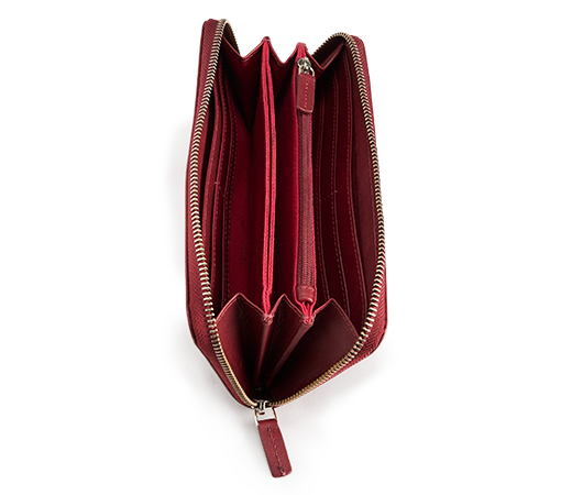  Plånbok med dragkedja Burgundy | Docksta Sko