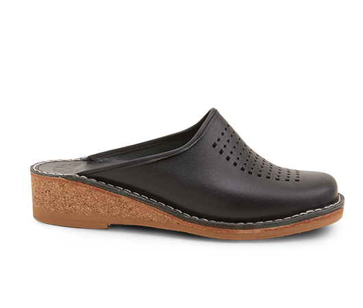 Slippers / Tofflor - Gunilla 902 Svart 902 695 Vegetabiliskt garvat läder | Docksta Sko