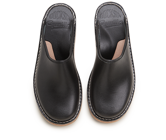 Slippers / Tofflor - Gunilla 911 Svart 911 695 Vegetabiliskt garvat läder | Docksta Sko