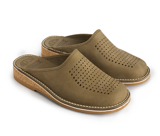 Slippers / Tofflor - Patrik 952 Olivgrön nubuck Nubuck | Docksta Sko