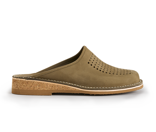 Slippers / Tofflor - Patrik 952 Olivgrön nubuck Nubuck | Docksta Sko