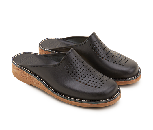 Slippers / Tofflor - Patrik 952 Svart 952 695 Vegetabiliskt garvat läder | Docksta Sko
