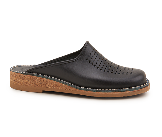 Slippers / Tofflor - Patrik 952 Svart 952 695 Vegetabiliskt garvat läder | Docksta Sko