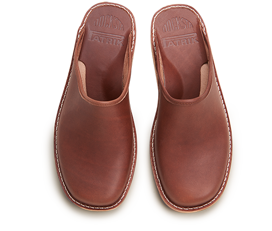 Slippers / Tofflor - Patrik 962 Brun 962 694 Vegetabiliskt garvat läder | Docksta Sko