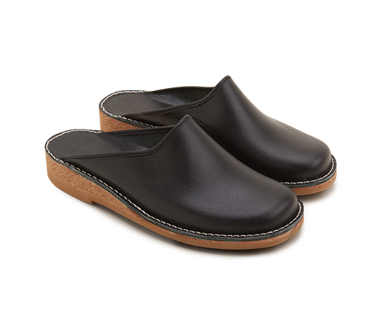 Slippers / Tofflor - Patrik 962 Svart 962 695 Vegetabiliskt garvat läder | Docksta Sko