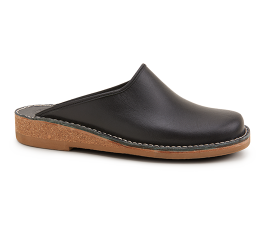 Slippers / Tofflor - Patrik 962 Svart 962 695 Vegetabiliskt garvat läder | Docksta Sko