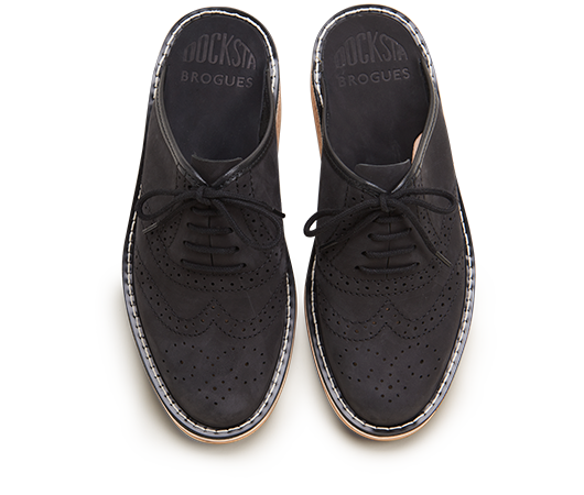 Slippers / Tofflor - Brogues 970 Svart Nubuck | Docksta Sko