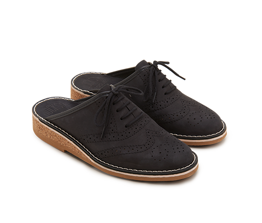 Slippers / Tofflor - Brogues 970 Svart Nubuck | Docksta Sko