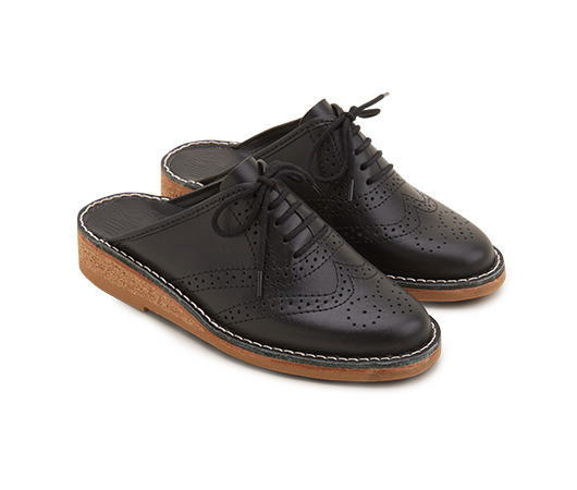 Slippers / Tofflor - Brogues 970 Svart vegetabiliskt garvat 970 695 Vegetabiliskt garvat läder | Docksta Sko
