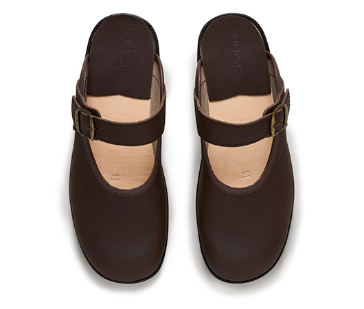 Damclogs Ballerina Brun fettad | Docksta Sko