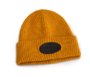  Ribbstickad Ullmössa Beanie Gul